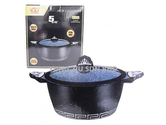 KI-T2828#28CM CASSEROLE(K&I)(BLACK STONE)